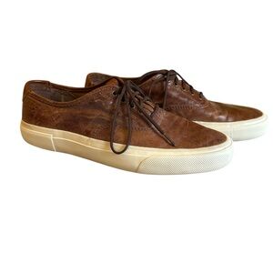 Frye Brown Leather Sneakers Men’s Size 9 Casual Lace Up